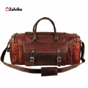 Leather Traveler Weekender Duffle Bag – Brown Travel Pack