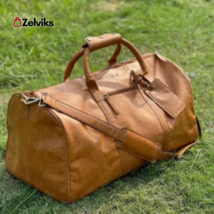 Leather Duffel Bag – Brown Travel Weekender Bag