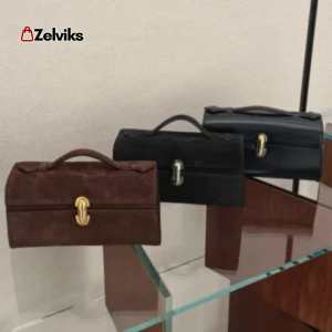 Leather Clutch & Top Handle Bag – Brown Small Tote